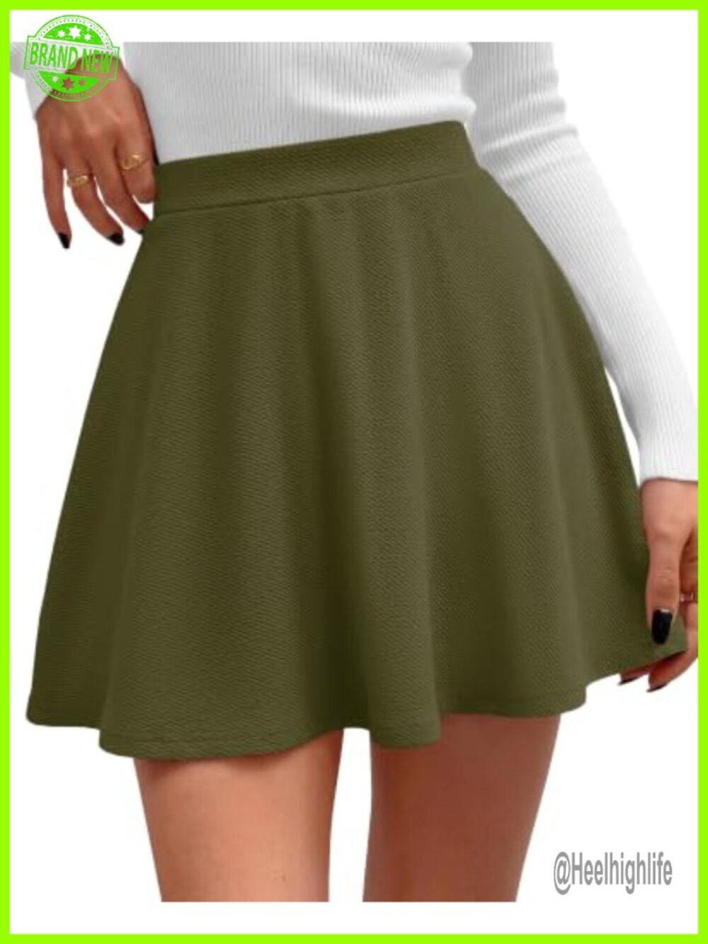 Women's Mini Skort with Built-In Shorts High Waisted A-Line Flowy Tennis Skirt